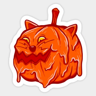 Grime Pumpkin Cat Halloween Sticker